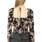 Free People Hilary Crop Floral Top Black ( XS )