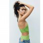 Zara Rib Cutout Y2K Halter Bodysuit Green ( S )
