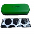 Kate Spade Sunglass Eye Glasses Hard Case Green / Black Polka Cloth ~ New Kate Spade Sunglass Eye Glasses Hard Case Green / Black Polka Cloth ~ New