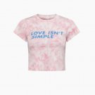 French Connection Love Isn't Simple Tee Pink Tie Dye ( XS )