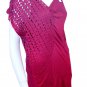 POLECI Asymmetric Laser Cut Draped Top Burgundy ( XS )