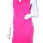 FCUK Back Tie Cotton Draped Dress Scoop Neck Pink ( 6 )