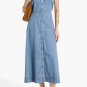 Veronica Beard Jeans Fuller Sleeveless Denim Midi Dress Starlight ( 0 )