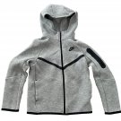 Nike HV5867-063 Older Kids Unisex Tech Full-Zip Hoodie Grey ( M ) Nike HV5867-063 Older Kids Unisex Tech Full-Zip Hoodie Grey ( M )