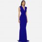 Norma Kamali Shirred Fishtail Gown Dress Electric Blue ( S/36 )
