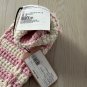 Miu Miu Handmade Knit Virgin Crochet Wool Leg Warmers Striped Pink White