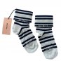 Miu Miu Striped Navy Silver Cuffed Socks ( L )