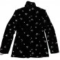 Avec Les Filles Floral Embroidered Velvet Tuxedo Blazer Black ( XS )