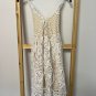 White Crochet Lace Floral Strap Dress ( S )