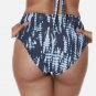 Bar III Floral Tie-Dyed High-Rise Bikini Swim Bottom Inkwell ( L )