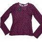Rag & Bone Red Shaw Houndstooth Cotton Top Burgundy ( L )