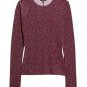 Rag & Bone Red Shaw Houndstooth Cotton Top Burgundy ( L )