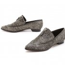 10 CROSBY DEREK LAM Stached Heel FLAT Arty Haircalf ZIP SHOES Pointy ( 7 )