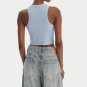 Hugo by Hugo Boss Rib Crop Tank Baby Blue ( XL )