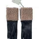 ALLSAINTS Faux Shearling Leather Zip Gloves Black / Natural ( M ) ALLSAINTS Faux Shearling Leather Zip Gloves Black / Natural ( M )