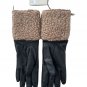 ALLSAINTS Faux Shearling Leather Zip Gloves Black / Natural ( M )