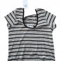 Nu-IN Striped Tee Low Back Brown White ( M )