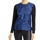 Kobi Halperin Ricki Contrast Animal Print Top Blue / Black ( S ) Kobi Halperin Ricki Contrast Animal Print Top Blue / Black ( S )