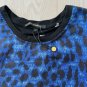 Kobi Halperin Ricki Contrast Animal Print Top Blue / Black ( S )