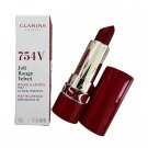 Clarins Paris 754V Joli Rouge Velvet Matte Lipstick Deep Red 3.5g