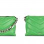 Rebecca Minkoff Edie Quilted Crossbody Neon Green Leather Bag Clutch