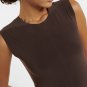 Norma Kamali Jersey Catsuit with Footsie in Chocolate ( S /36 )