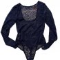 Free People In My Head Thong Bodysuit Navy Coat ( S )