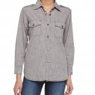 CURRENT ELLIOTT  The Perfect Shirt  w/ EPAULETTES Black CHAMBRAY ( 2 )