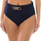 MICHAEL Michael Kors Belted High Waist Swim Bottom Navy ( L ) MICHAEL Michael Kors Belted High Waist Swim Bottom Navy ( L )