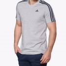 ADIDAS S98722  Essentials 3-Stripes Tee MID-GREY HEATHER Shirt COTTON ( S )