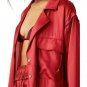 Free People Like Honey Oversized Satin Pajama PJ Shirt Garnet Ruby Red ( XS )