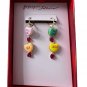Betsey Johnson Earrings Conversation Hearts Sweetheart Drop Kiss Me True Love