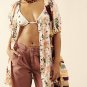 Free People Floral Callie Tunic Button Top ( L )