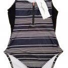 X BY GOTTEX One Piece BODYSUIT Stripe ZIP FRONT XGT-908B ( XS ) X BY GOTTEX One Piece BODYSUIT Stripe ZIP FRONT XGT-908B ( XS )