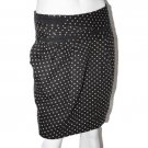ELIZABETH & JAMES Designer POLKA Black Tan POCKET Zip SKIRT ( L )
