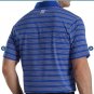 FootJoy FJ Trio Stripe Lisle Self Collar Polo Golf Shirt Blue ( S )