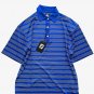 FootJoy FJ Trio Stripe Lisle Self Collar Polo Golf Shirt Blue ( S )