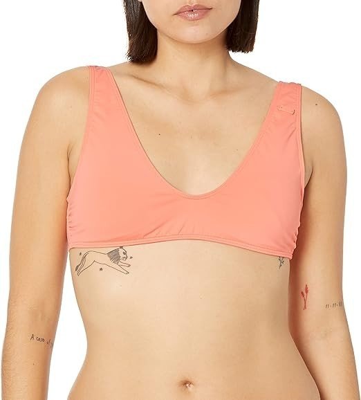 Roxy Elongated Tri Bikini Swim Top Fusion Coral ( L )