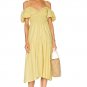 Vince Draped Puff Sleeve Tiered Dress Warm Sand ( 8 )
