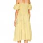 Vince Draped Puff Sleeve Tiered Dress Warm Sand ( 8 )