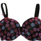 BETSEY JOHNSON 723236 Mesh Stretch Bump Bra Black Floral ( 32DD )