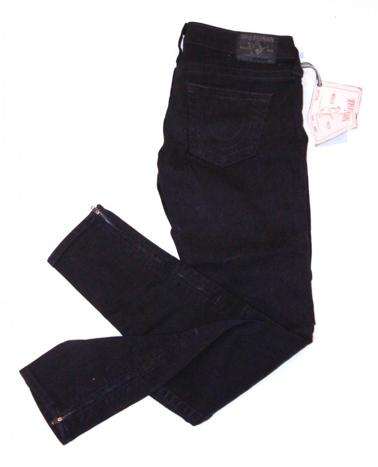 TRUE RELIGION Denim JEANS Destroyed TORN Ripped ZIP ( 27 )