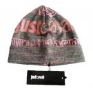 JUST CAVALLI Branded PINK / GREY Hat BEANIE - ONE SIZE