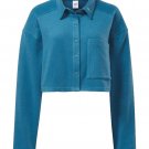 Reebok HS0389 Reverse Fleece Crop Layer Top Steel Blue ( M ) Reebok HS0389 Reverse Fleece Crop Layer Top Steel Blue ( M )