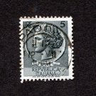 Italy Postage Stamp 1955 Scott# IT 674 Used 5 ₤ Coin of Syracuse