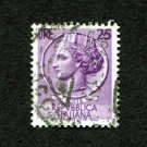 Italy Postage Stamp 1955 Scott# IT 681 Used 25 ₤ Coin of Syracuse B