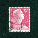 France Postage Stamp 1955 Scott# FR 753 Used 15 ₣ Marianne de Muller F