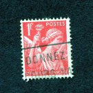 France Postage Stamp 1940 Scott# FR 378 Used 1 ₣ Iris