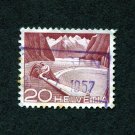 Switzerland Postage Stamp 1949 Scott# CH 332 Used 20 Ct. Grimsel Reservoir - type II D