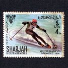 Sharjah Postage Stamp 1968 Michel# AE-SH 403A Used 4 د.إ Skiing